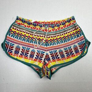 Judith March Jacquard Shorts Women’s Large Multicolored Retro Tribal Print NWT
